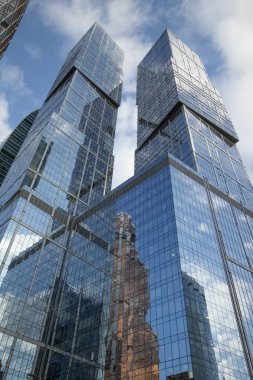 Moskova-City, mimari, gökdelen, kule bina, gök, mavi