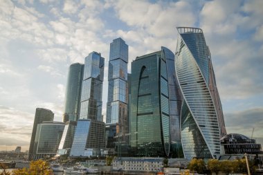 Moskova-City, mimari, gökdelen, kule bina, gök, mavi