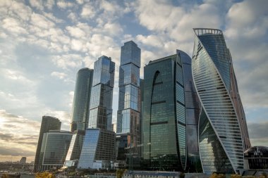 Moskova-City, mimari, gökdelen, kule bina, gök, mavi