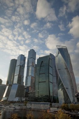 Moskova-City, mimari, gökdelen, kule bina, gök, mavi