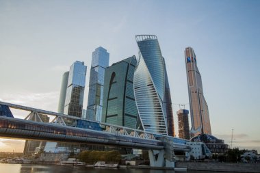 Moskova-City, mimari, gökdelen, kule bina, gök, mavi