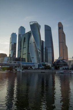 Moskova-City, mimari, gökdelen, kule bina, gök, mavi