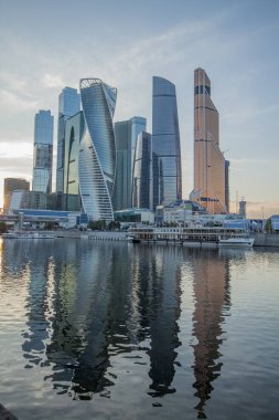 Moskova-City, mimari, gökdelen, kule bina, gök, mavi