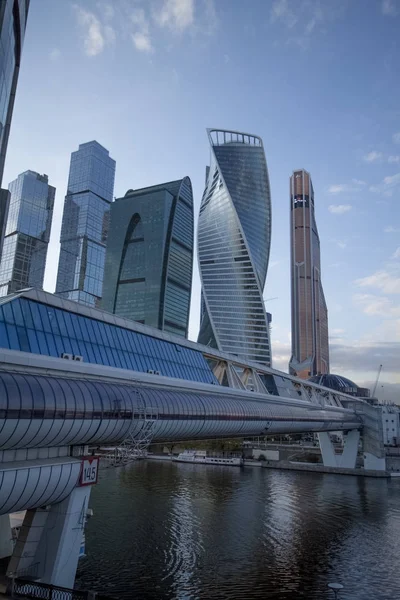 Moscow City Architectuur Wolkenkrabber Toren Gebouw Hemel Blauw — Stockfoto
