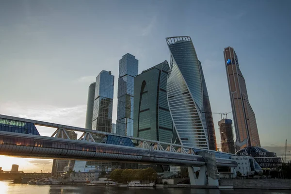Moscow City Architectuur Wolkenkrabber Toren Gebouw Hemel Blauw — Stockfoto
