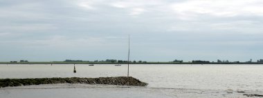 Wadden Denizi görünümünü akşam