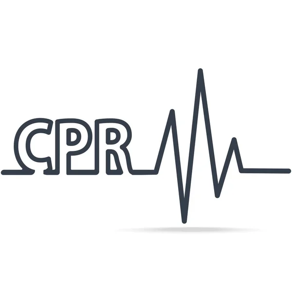 Cpr Cardiopulmonale Reanimatie Eenvoudige Lijn Pictogram Medische Teken Pictogram — Stockvector