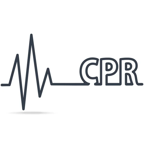 Rcr Réanimation Cardiopulmonaire Simple Icône Ligne Icône Signe Médical — Image vectorielle