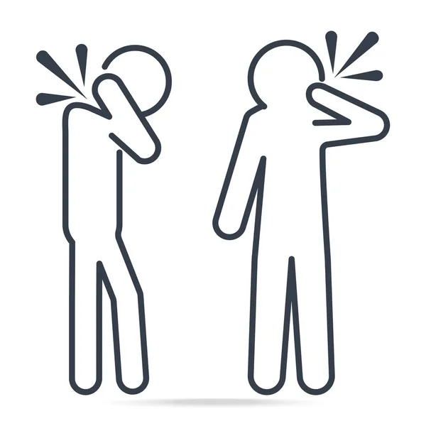 Icône Douleur Épaule Syndrome Bureau Icône Signe Ligne Simple Icône — Image vectorielle