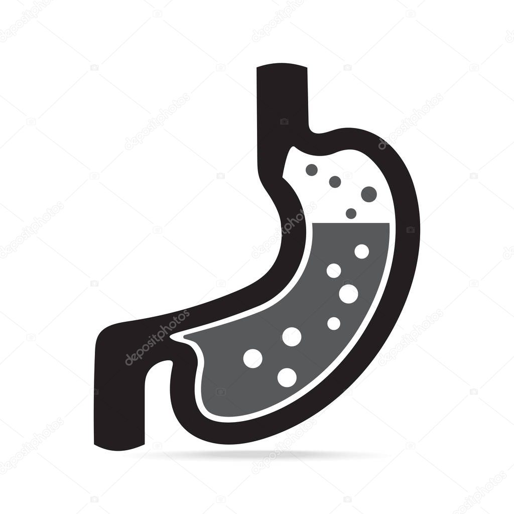 Gastritis icon, medical sign illustration