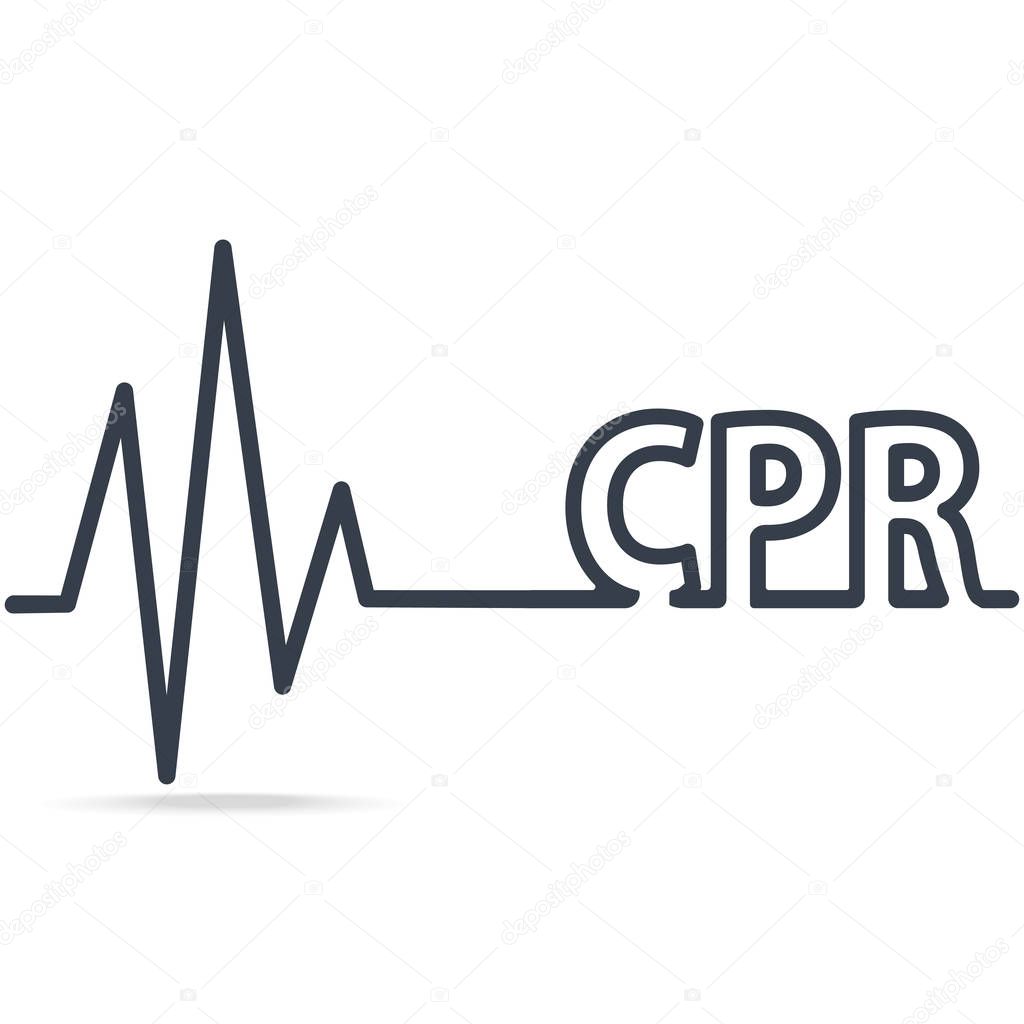 CPR, Cardiopulmonary resuscitation, simple line icon. Medical sign icon