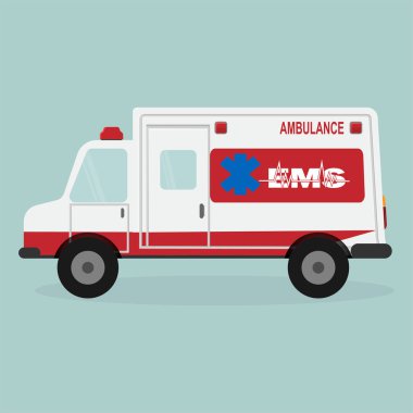 Ambulans ve acil durum metin simgesi, tıbbi işareti illüstrasyon