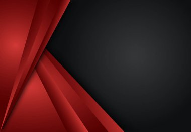 Kırmızı ve siyah kart, yıllık iş raporu, poster şablonu için katman geometrik arka plan soyut