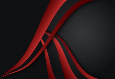 Kırmızı ve siyah kart, yıllık iş raporu, poster şablonu için katman geometrik arka plan soyut