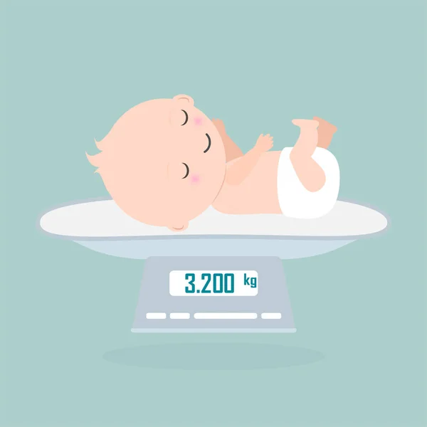 Ağırlık Ölçek Bebek Simgenin Dijital Ölçü Ağırlığı Kilogram Ölçeklendirir — Stok Vektör