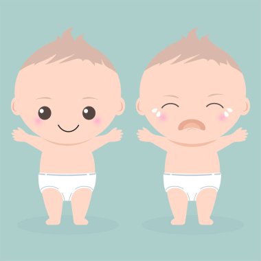 Şirin Bebek mutlu ve cry simge tasarlamak