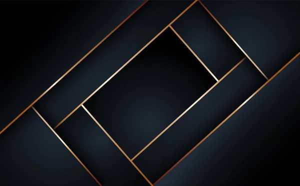 Czarna abstrakcyjna warstwa geometryczna ilustracja tło — Wektor stockowy