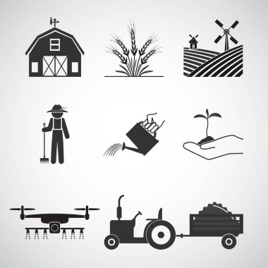 Tarım ve traktör simgesi çizimi