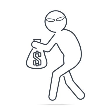 Dikkat et yankesici işareti, Hırsız para simgesi çalıyor