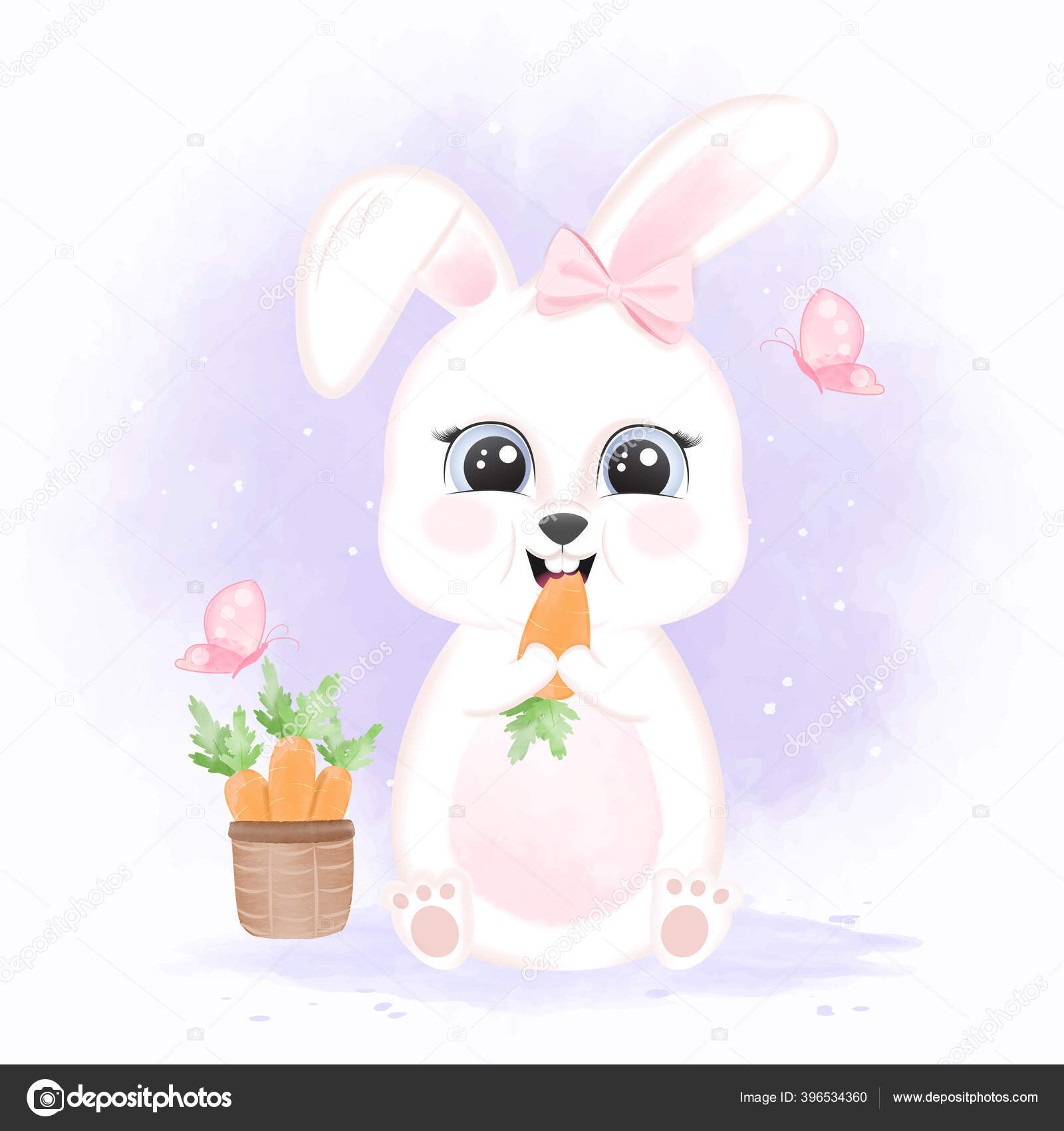 Baby Rabbit Eating Carrot Carrots Basket Hand Drawn Cartoon Watercolor Stock Vector Image by ©keath369 #396534360 Baby Rabbit Eating Carrot Carrots Basket Hand Drawn Cartoon Watercolor Stock Vector Image by ©keath369 #396534360