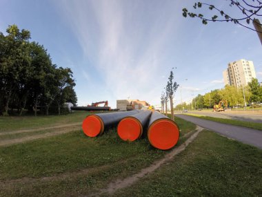 Kaunas'deki / daki yeni modern borularla yeraltı boru değiştirme