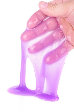Modern fluffy sticky  material called slime clipart