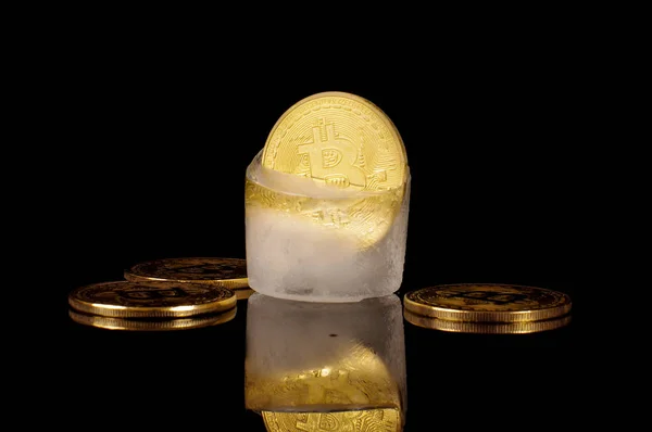 Bitcoin Ist Eine Virtuelle Währung Aber Diese Münze Ist Ein — Stockfoto
