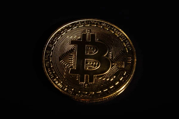 Bitcoin Είναι Ένα Εικονικό Νόμισμα Αλλά Αυτό Κέρμα Είναι Ένα — Φωτογραφία Αρχείου