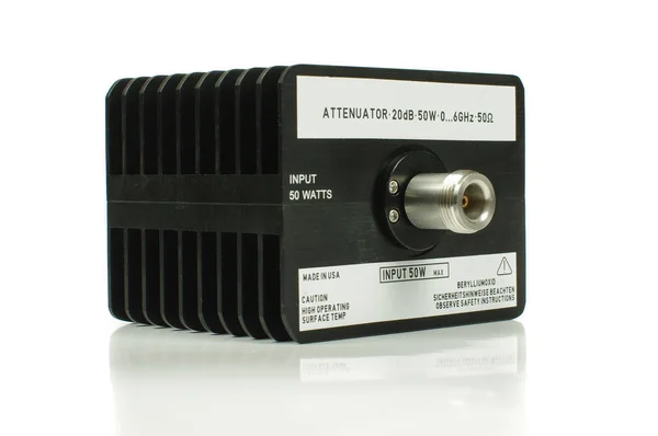 Atenuador Radiofrecuencia Microondas Para Reducir Nivel Señal Alta Potencia — Foto de Stock