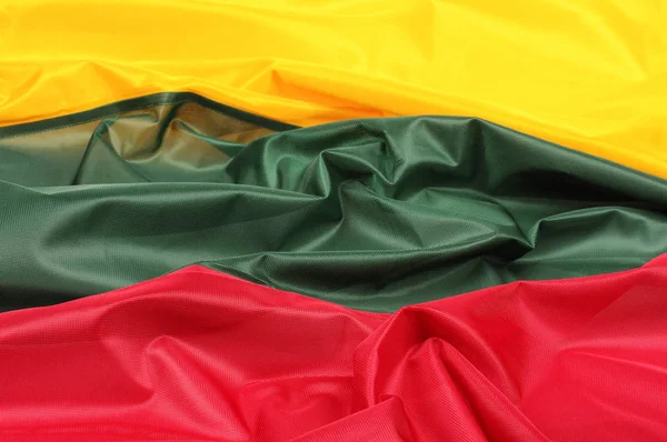 Σημαία Της Λιθουανίας Πράσινο Κίτρινο Κόκκινο — Φωτογραφία Αρχείου