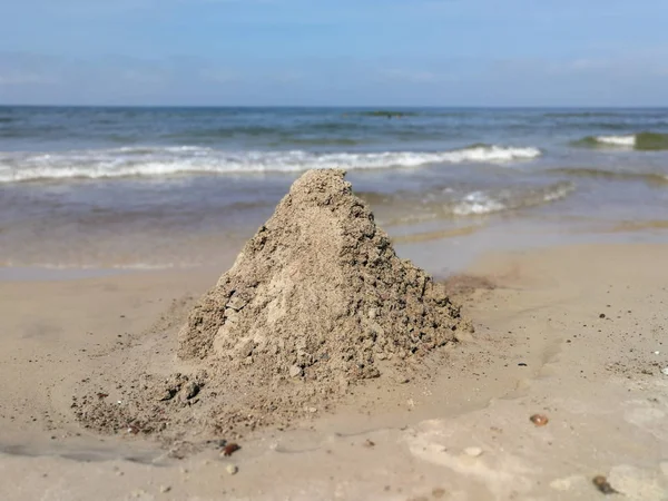 Sandcastle build at the sady beach at Sventoji, Lithuania