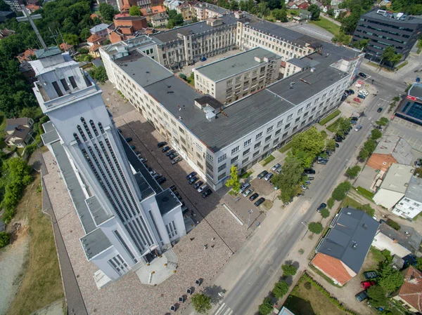 Aerial view of Christ's resurrection church in Kaunas, Lithuania
