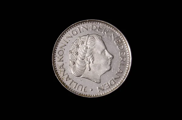 Монета Нидерландов Изолирована Тёмном Фоне — стоковое фото