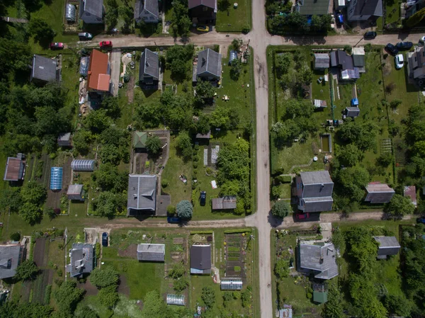 Aerial View Allotment Community Garden Silas Close Raudondvaris Lithuania — Stock Photo, Image