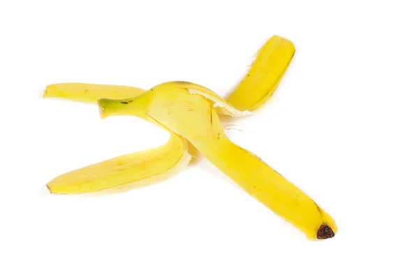 Cáscara Plátano Aislado Fondo Blanco —  Fotos de Stock