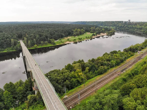 Triju Mergeliu Tiltas Puente Tres Vírgenes Sobre Río Nemunas Kaunas — Foto de Stock