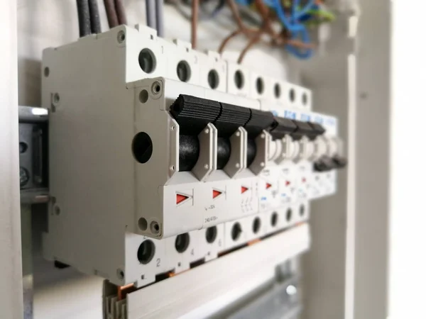 Elektrik emniyet şalterleri ve kablolama elektrik pano içinde