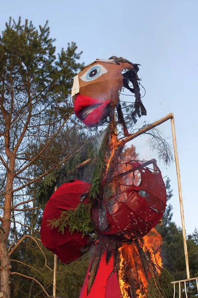 Tradiční Litevské Panenka Nazývá Více Jako Symbol Zimy Připravené Spálení — Stock fotografie