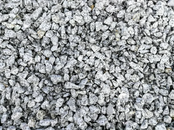 White Gray Granite Break Stone Gravel Made Crushed Rock Decoration — Stock Photo, Image