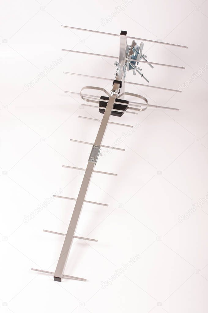 Radio frequence antenna type Yagi Uda for telecommunication isolated on the white background