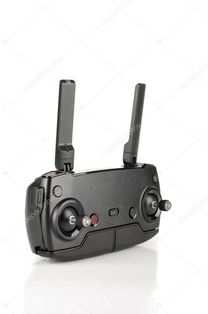 Wireless radio frequency remote controller transmitter isolated on the white background