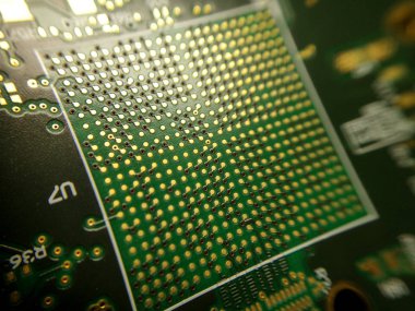Makro yakın çekim Bga topu kılavuz dizi teknoloji ayak izi elektronik baskılı devre borad