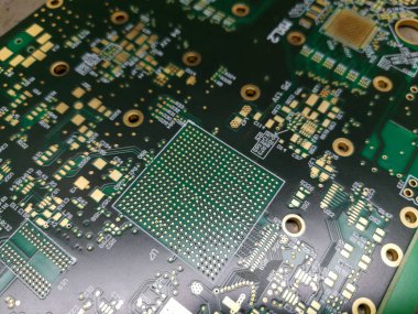 Makro yakın çekim Bga topu kılavuz dizi teknoloji ayak izi elektronik baskılı devre borad