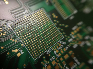 Makro yakın çekim Bga topu kılavuz dizi teknoloji ayak izi elektronik baskılı devre borad