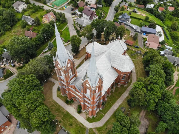 Вид Воздуха Церковь Святого Георгия Вилькия Каунасский Район Литва — стоковое фото
