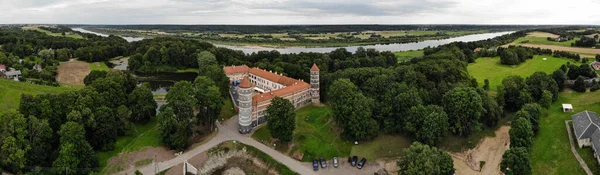 Panorama Aéreo Del Histórico Castillo Panemune Vytenai Distrito Jurbarkas Lituania — Foto de Stock