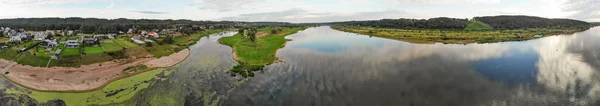 Beau Confluent Rivières Nemunas Nevezis Près Ville Kaunas Raudondvaris Lituanie — Photo