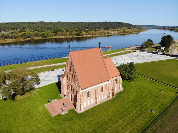 Luchtfoto Van Oude Kerk Van Johannes Doper Zapyskis District Kaunas — Stockfoto