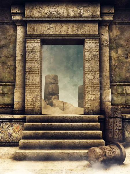 Exit Gate Ancient Egyptian Tomb Illustration Render — Stock Photo, Image