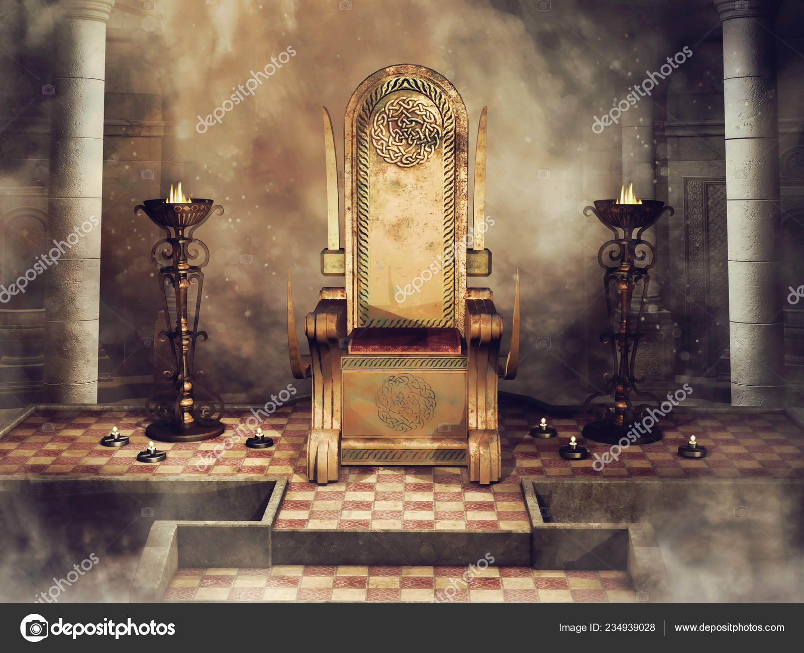 Fantasy Throne Celtic Ornaments Old Castle Burners Candles